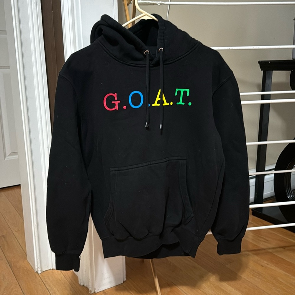 Small men’s black GOAT hoodie